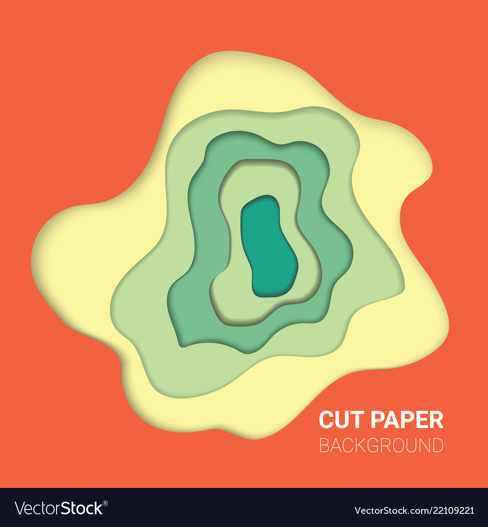 Multi layers color texture 3d papercut vector image Multi layers color texture 3d papercut