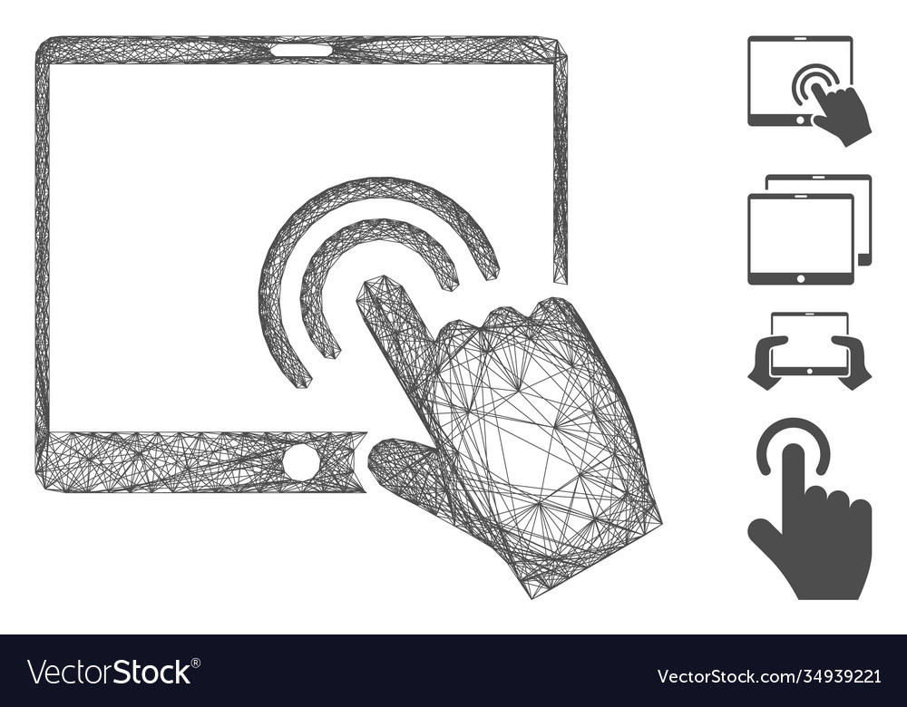 Net double click tablet mesh vector image Net double click tablet mesh