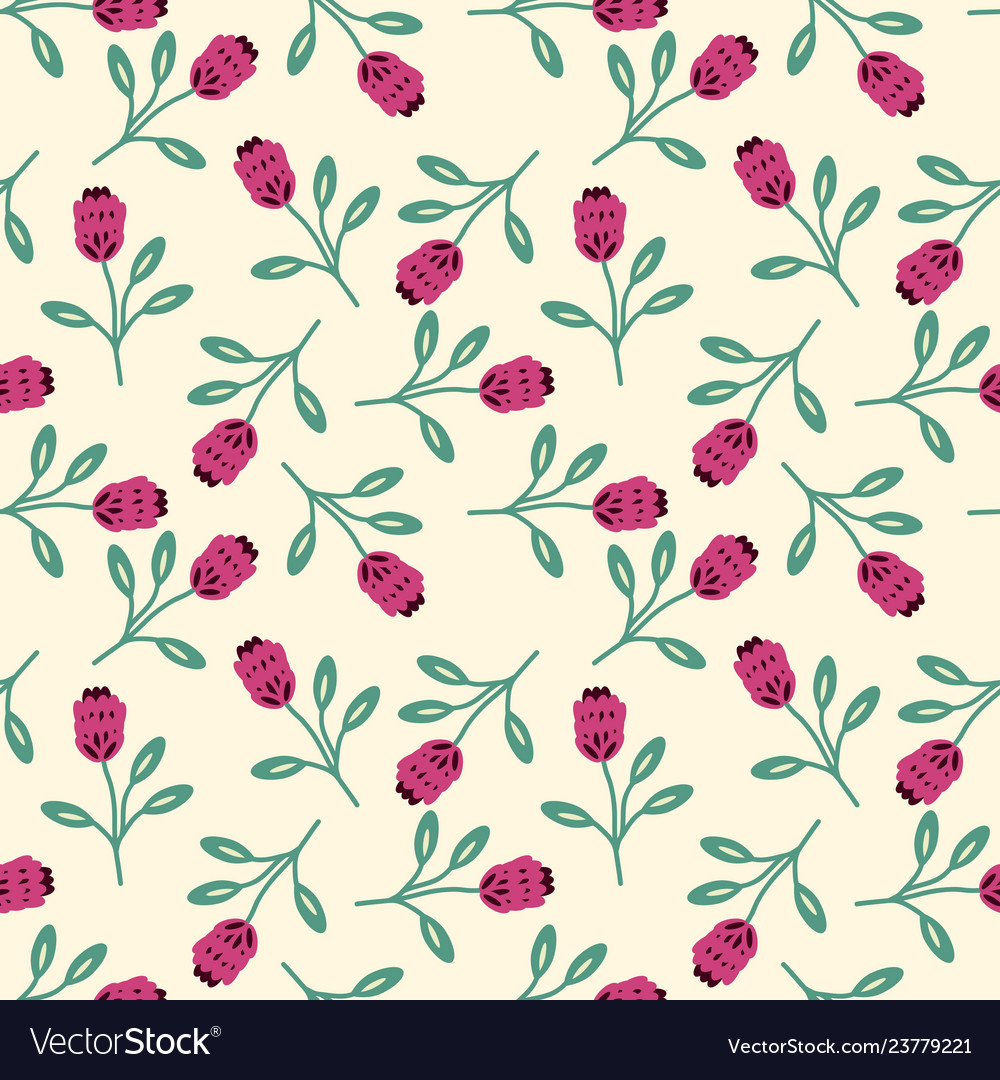 Seamless clover pattern vector image Seamless clover pattern