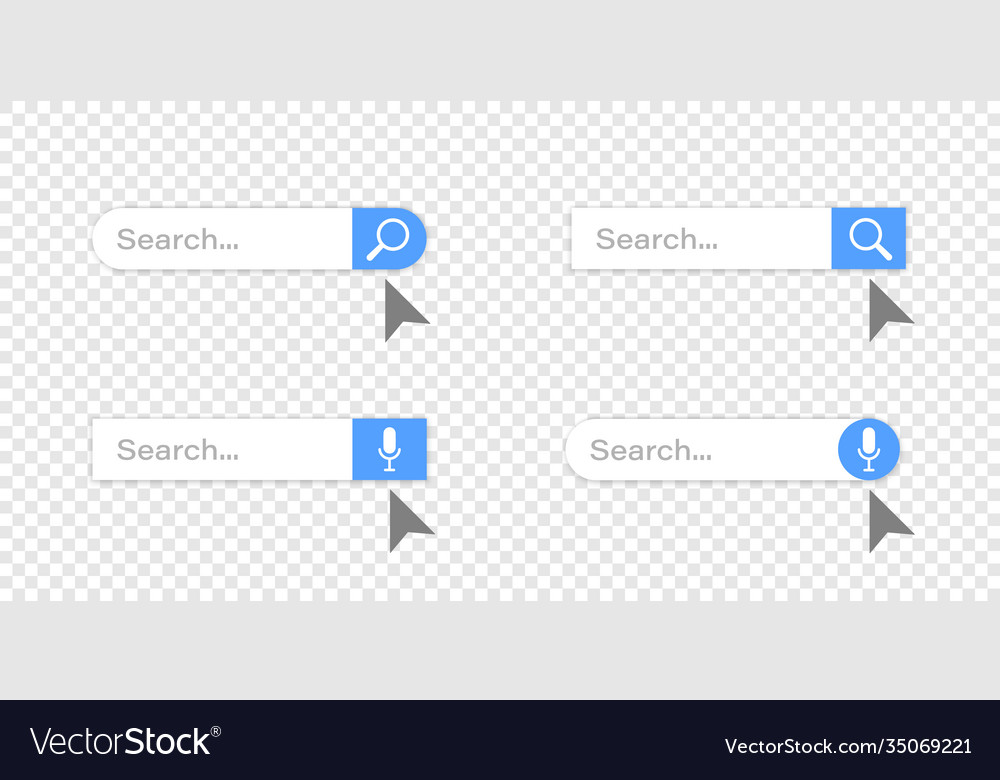 Search bar icon with voice input vector image Search bar icon with voice input