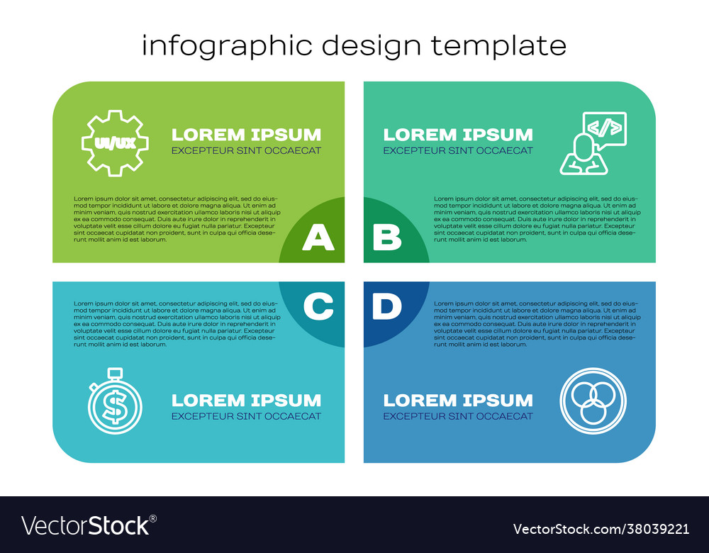 Set line time is money ui or ux design rgb