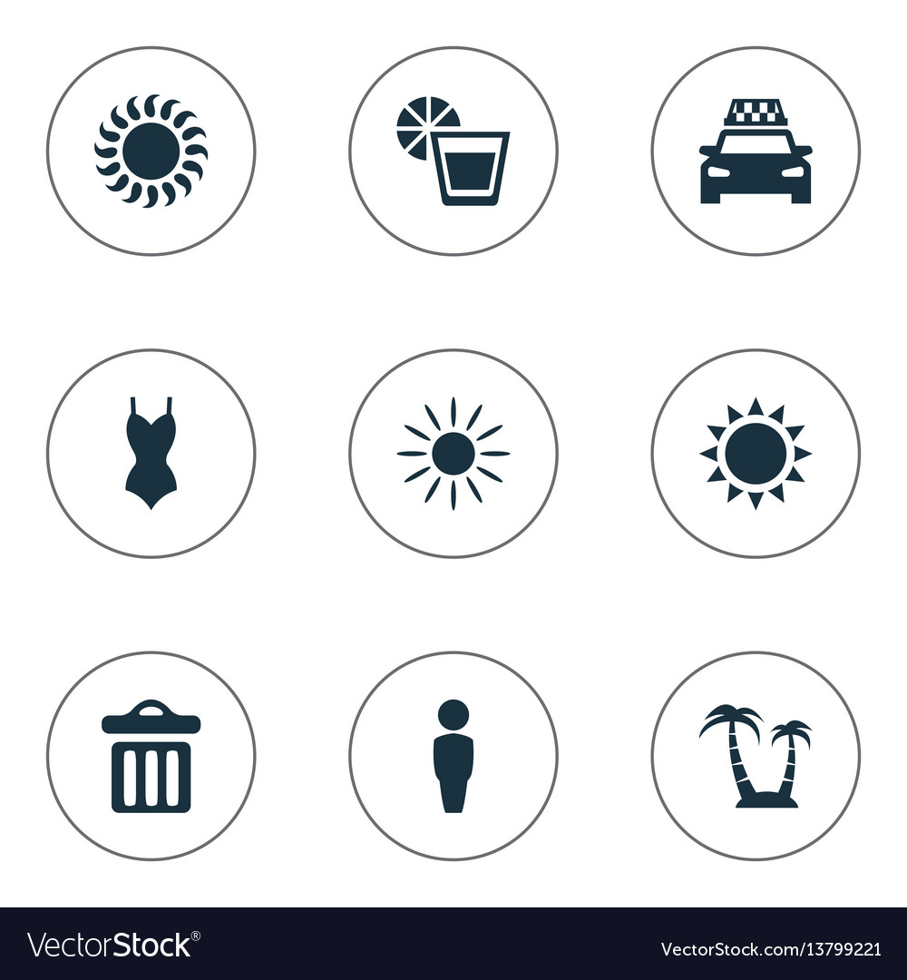 Set of simple seaside icons