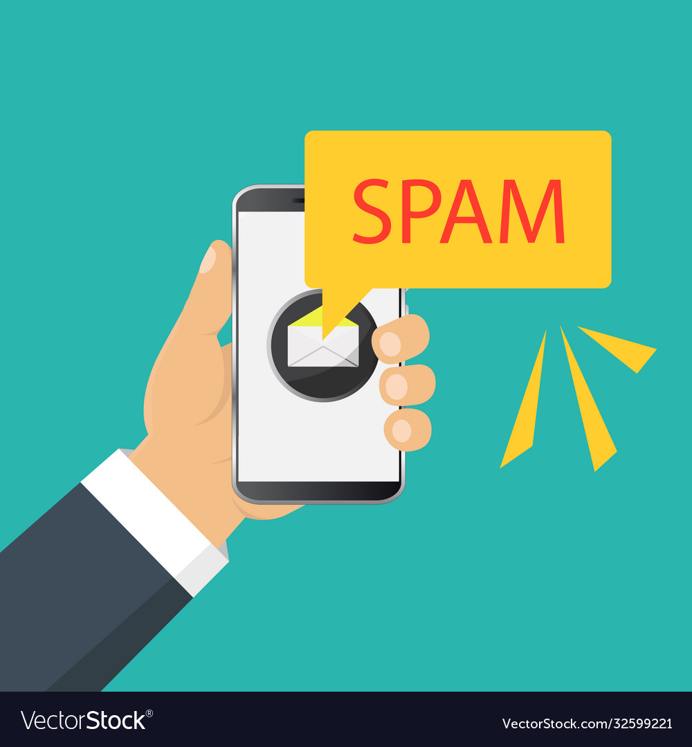 Spam data concept attention message vector image Spam data concept attention message