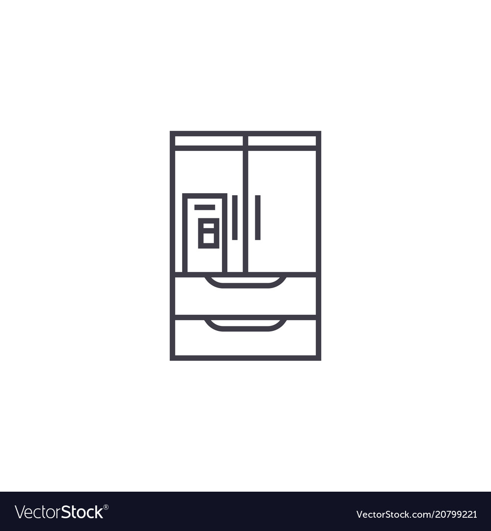 Wardrobe closet line icon sign Royalty Free Vector Image