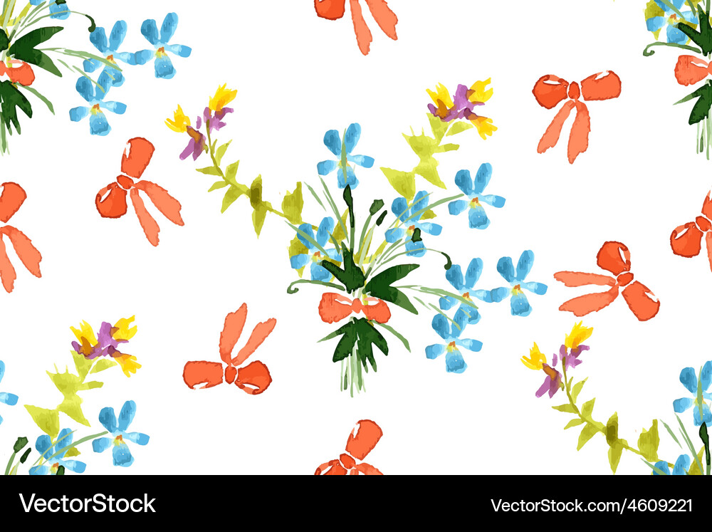 Wild flowers seamless pattern Royalty Free Vector Image