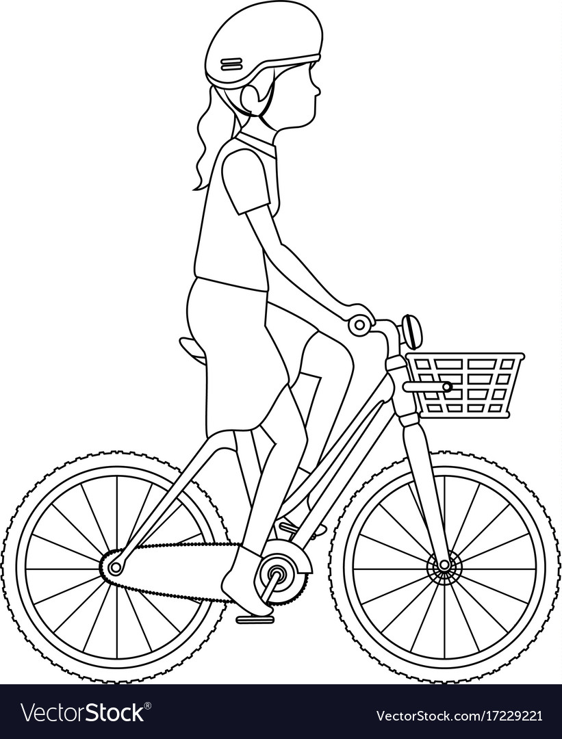 Woman cyclist riding a bicycle