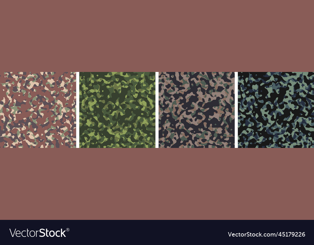 4 camouflage background set pattern design vector image 4 camouflage background set pattern design
