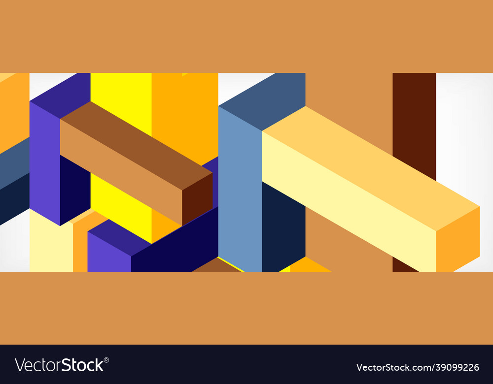 Abstract background 3d cubes cubic elements vector image Abstract background 3d cubes cubic elements