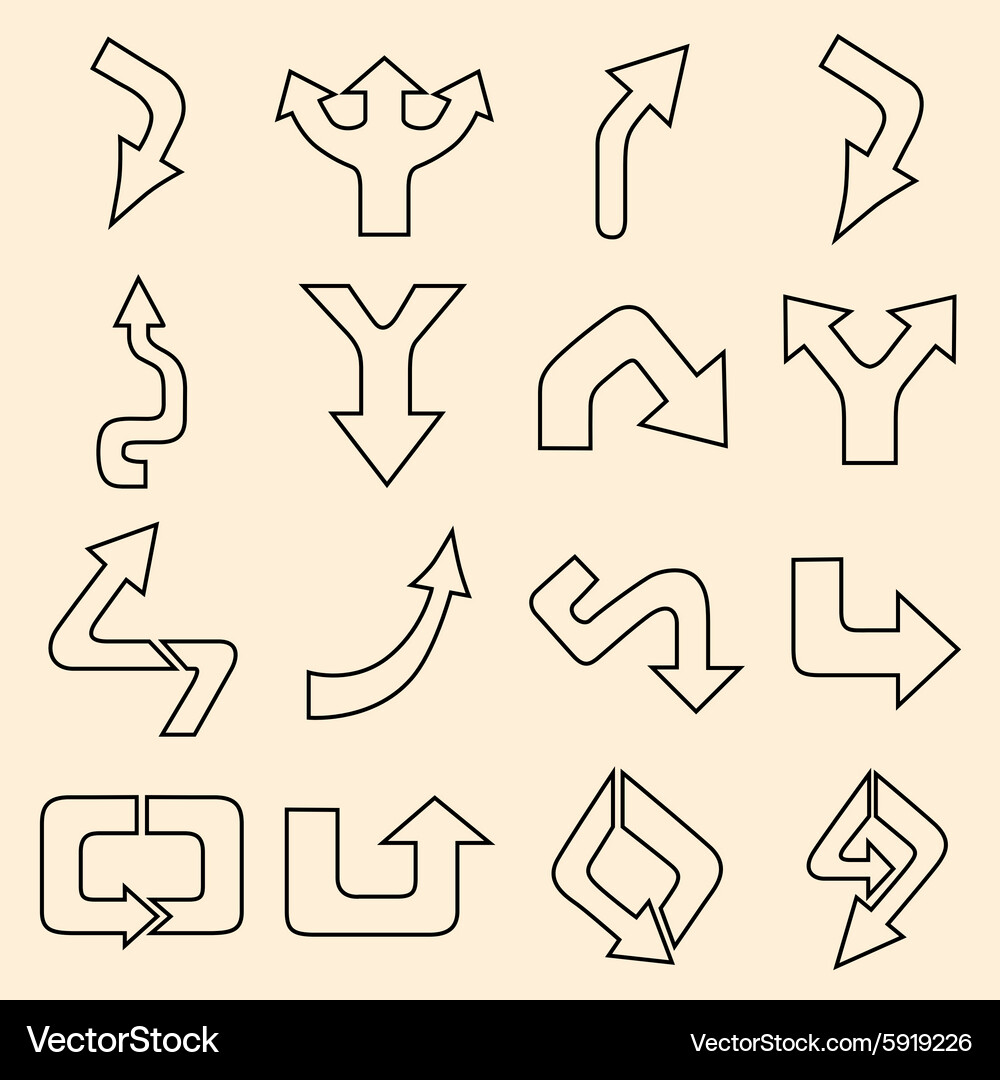 Arrows set Royalty Free Vector Image - VectorStock