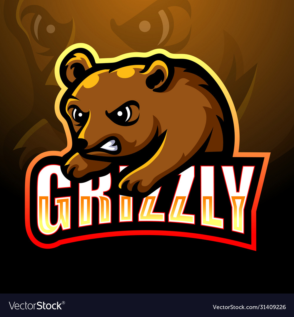 Bear mascot esport logo design Royalty Free Vector Image