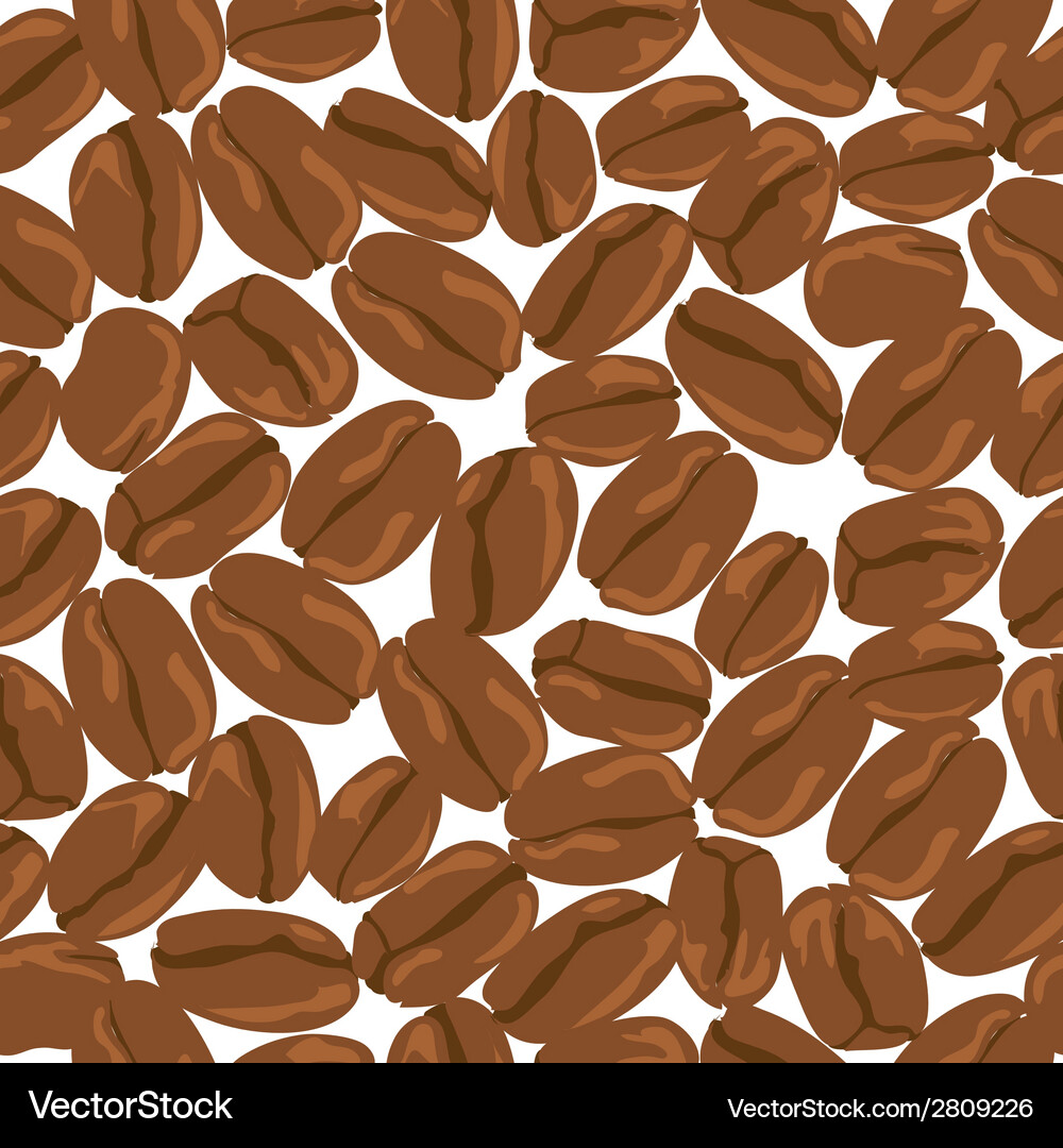 Coffee beans seamless background template Vector Image