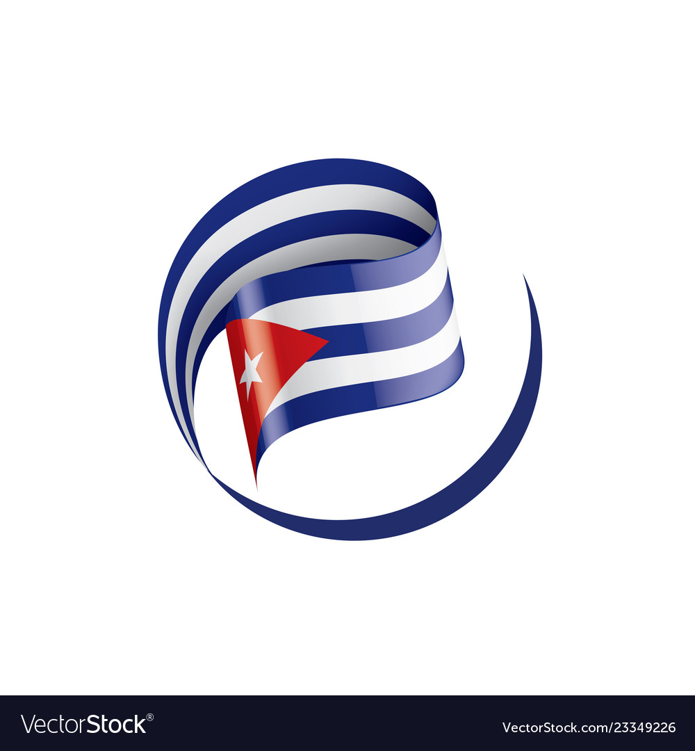 Cuba flag on a white