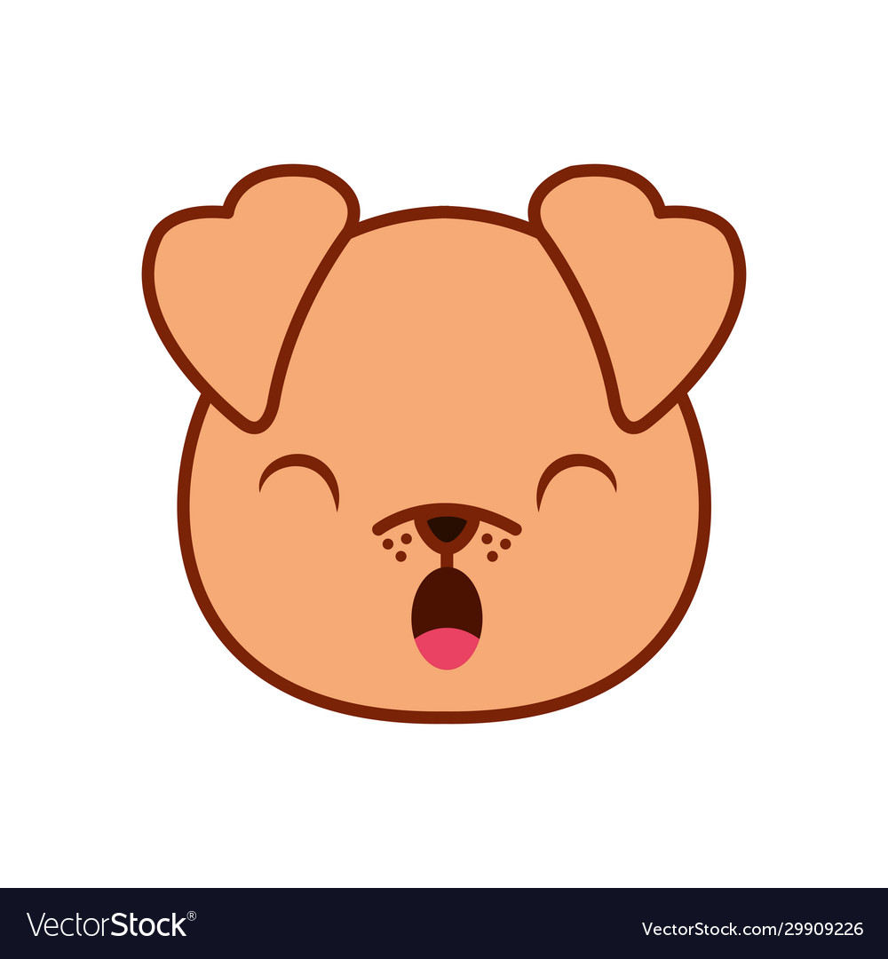 Cute kawaii dog cartoon line and fill style icon Vector Image