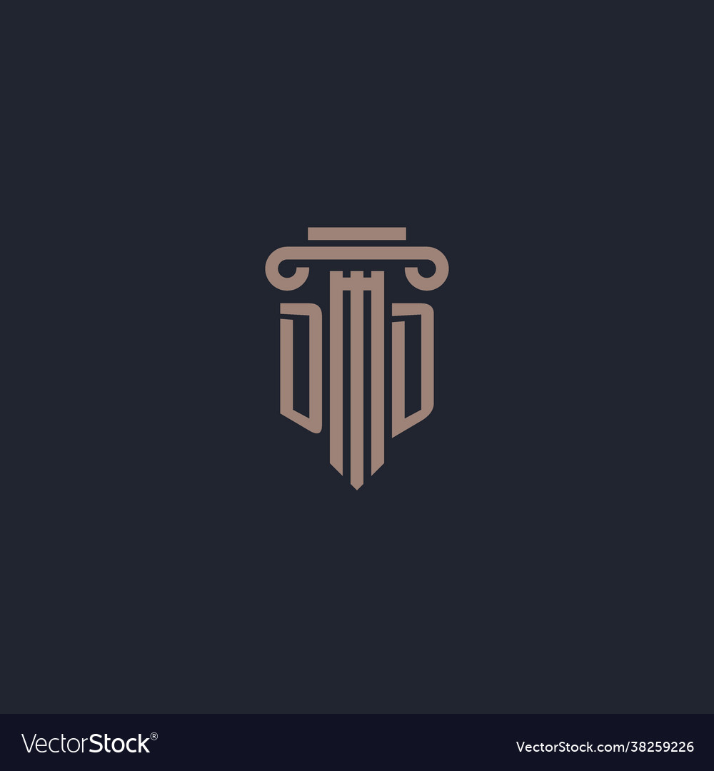 Dd initial logo monogram with pillar style design