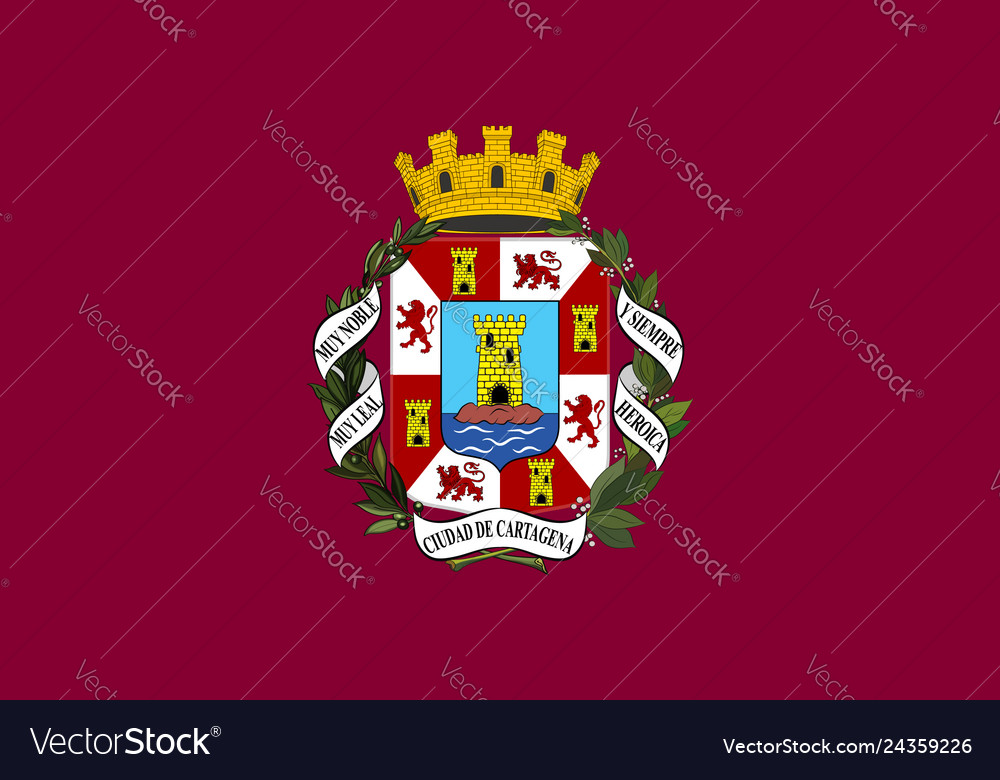 Flag of cartagena in region murcia spain