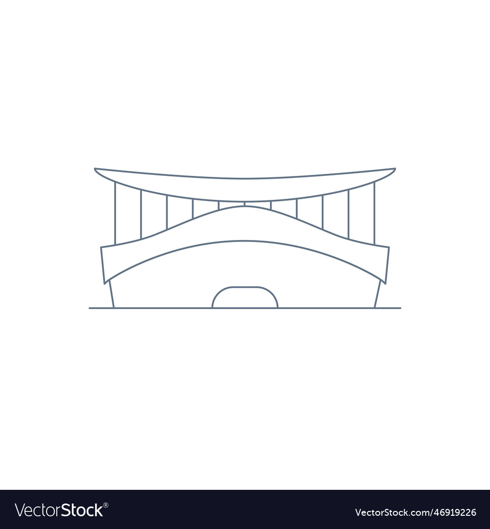 Front view of a stadium icon outline style