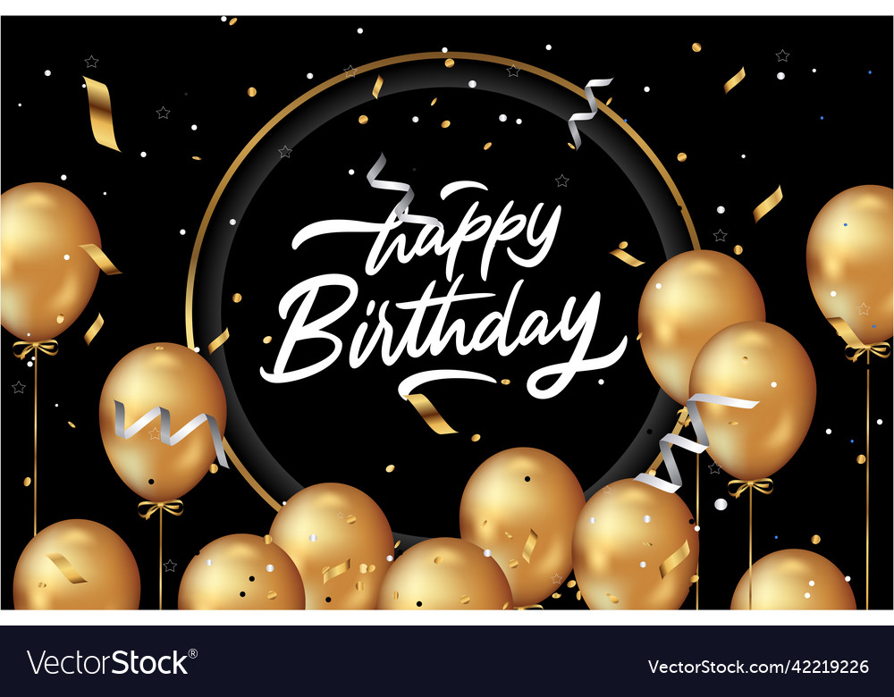 Happy birthday greeting template with balloon Vector Image