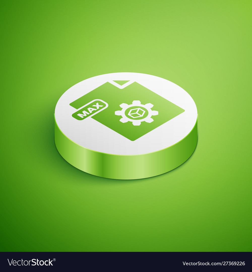 Isometric max file document download button vector image Isometric max file document download button