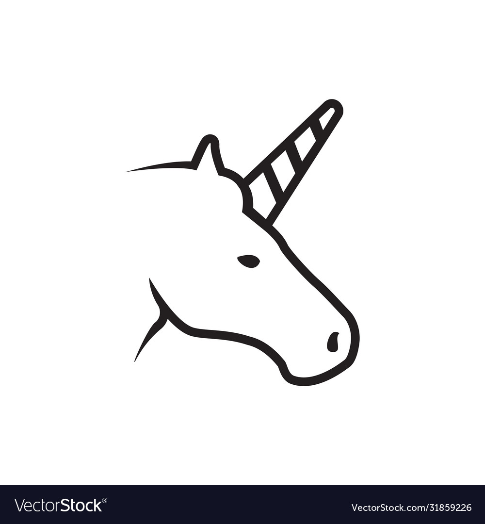 Lines head unicorn icon symbol Royalty Free Vector Image