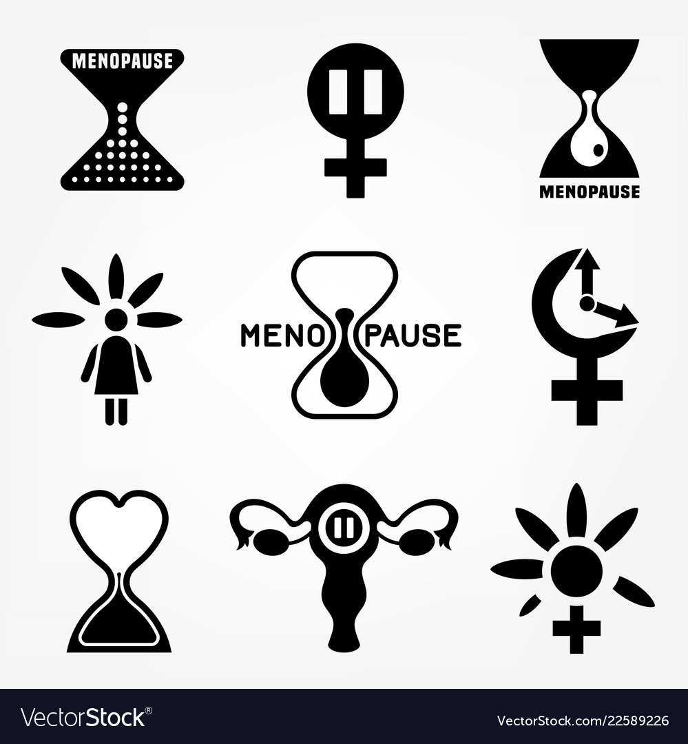 Menopause Icons Royalty Free Vector Image Vectorstock