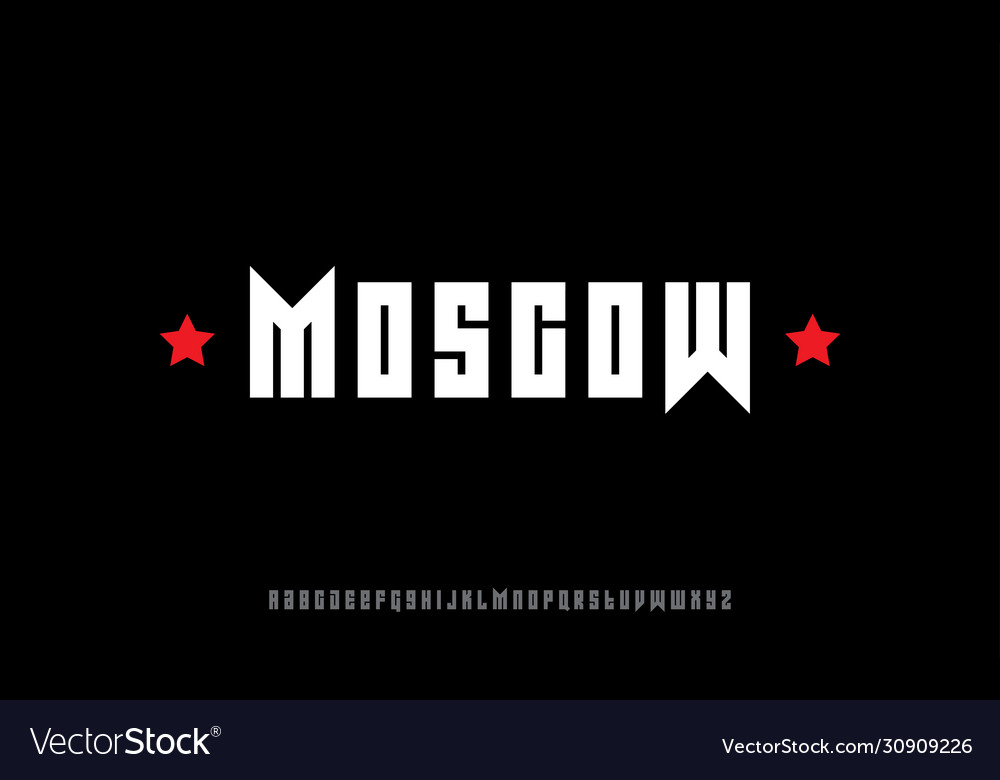 Moscow modern alphabet font digital modern Vector Image