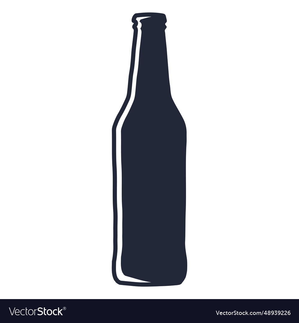 Nrw beer bottle silhouette Royalty Free Vector Image