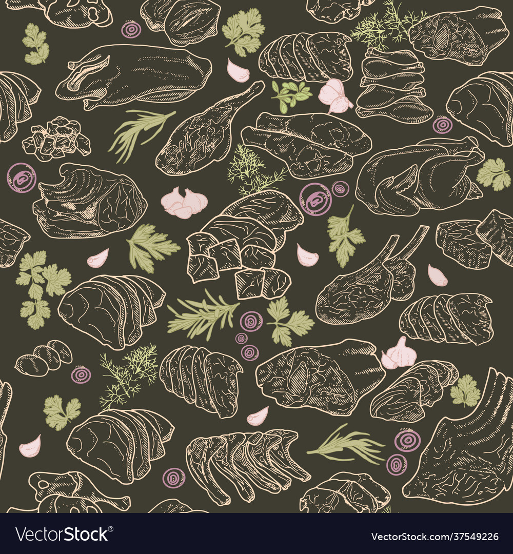 Seamless meat set pattern