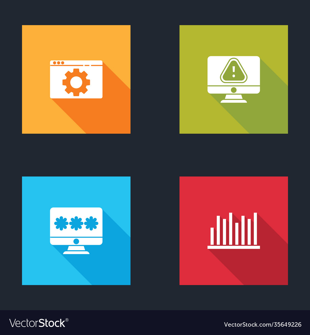 Set browser setting monitor with exclamation mark Vector Image Set browser setting monitor with exclamation mark
