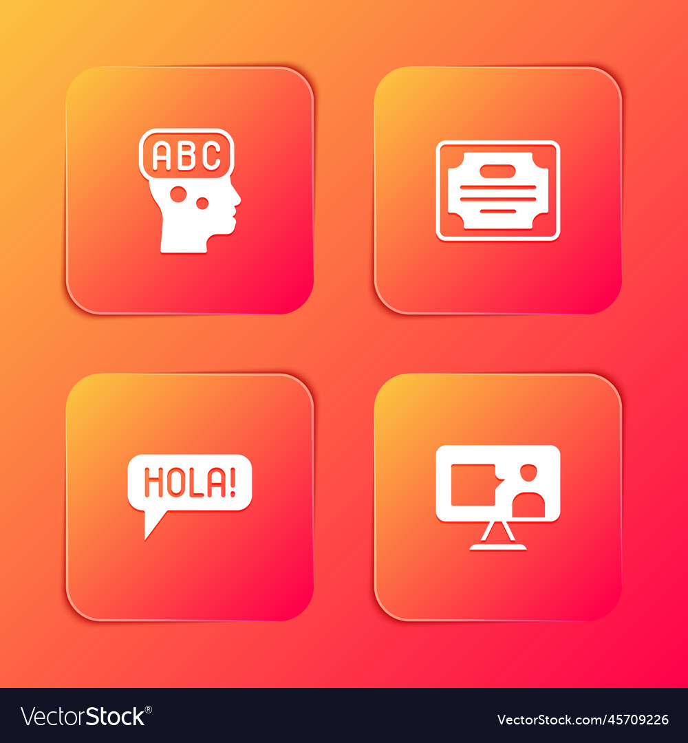 Set learning foreign languages certificate Vector Image Set learning foreign languages certificate
