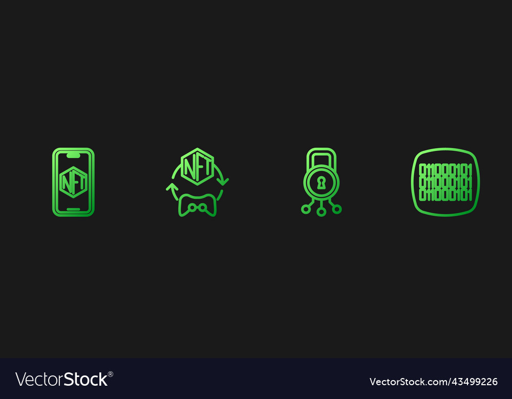Set line cyber security mobile with art store app vector image Set line cyber security mobile with art store app