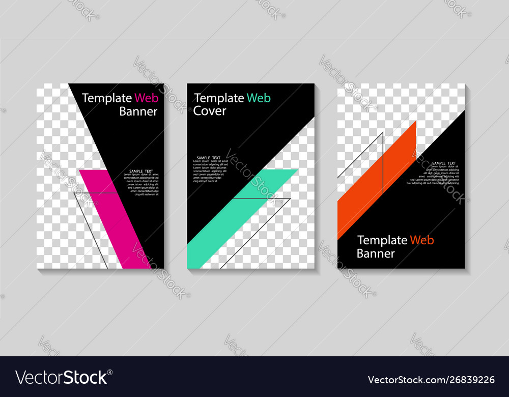 Set social media templates design cover