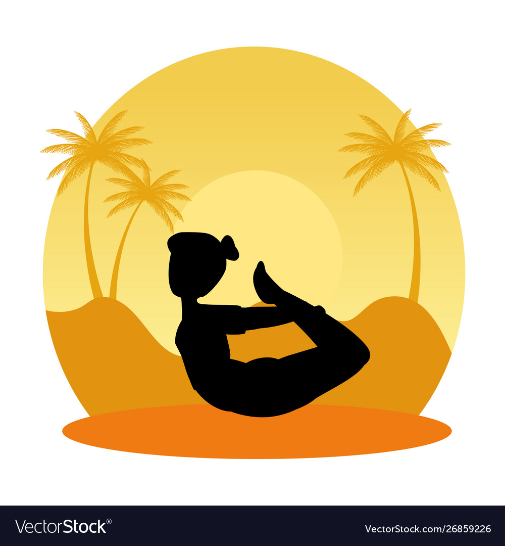 Silhouette woman practicing pilates