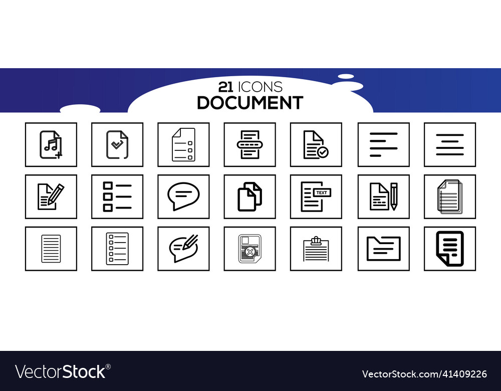 Simple set of document line icon