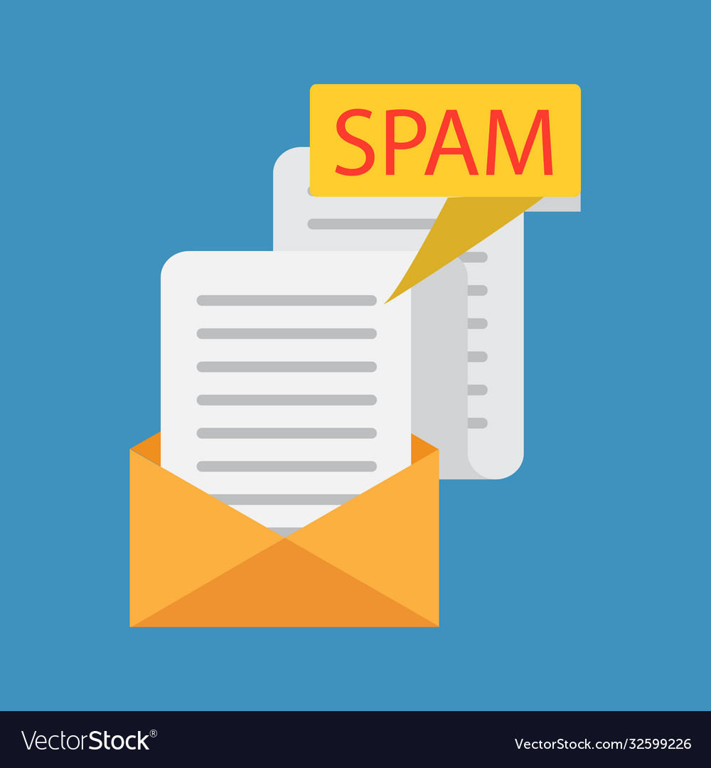 Spam data concept attention message vector image Spam data concept attention message