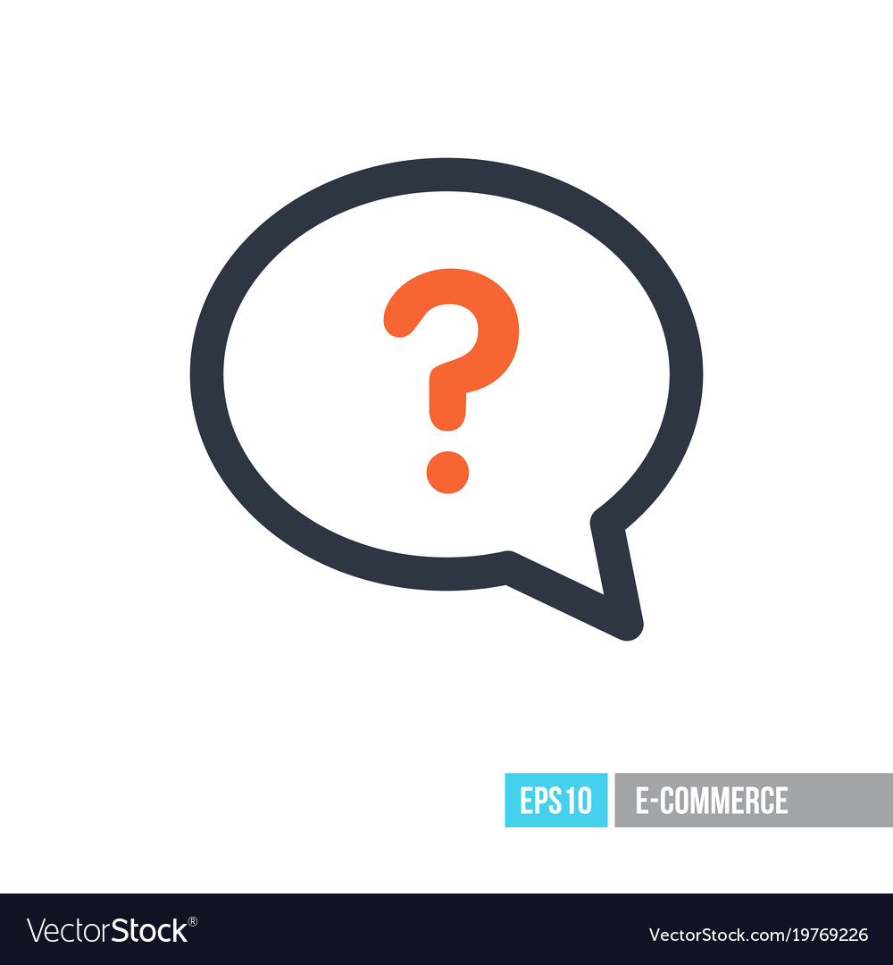 Speech bubble with question mark icon