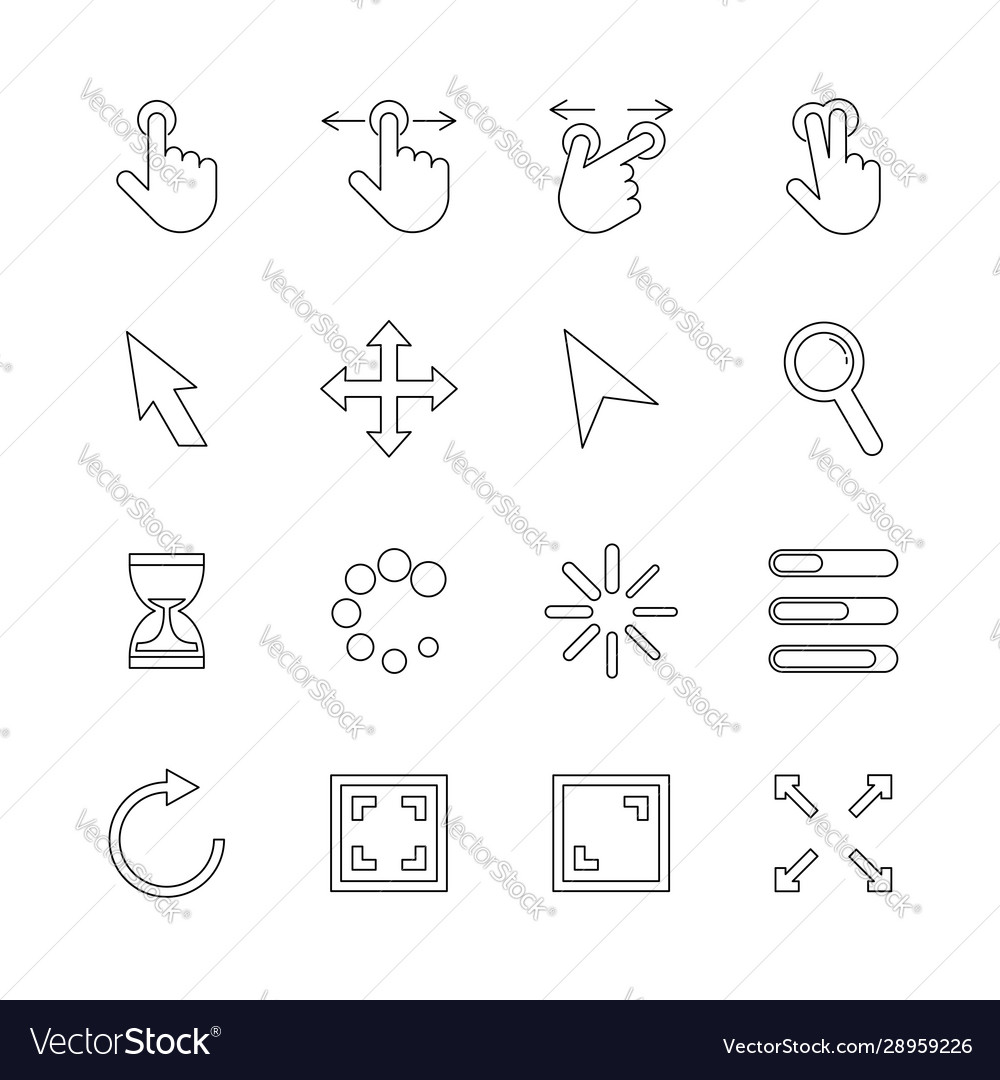 User interface pointer line icon