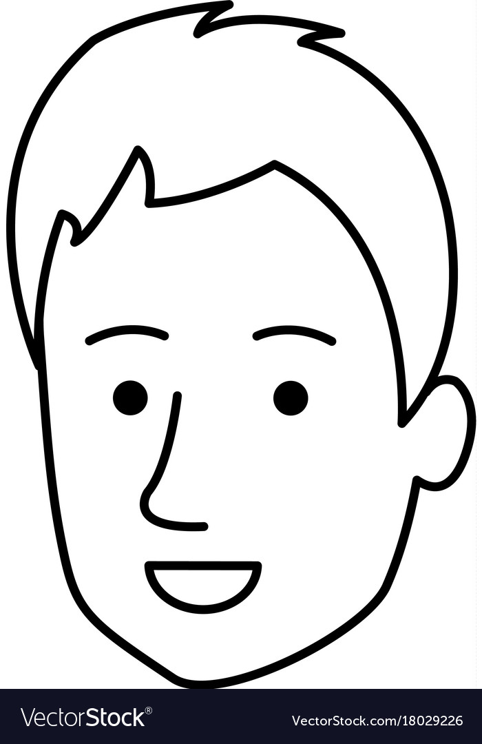 Young man head avatar character Royalty Free Vector Image