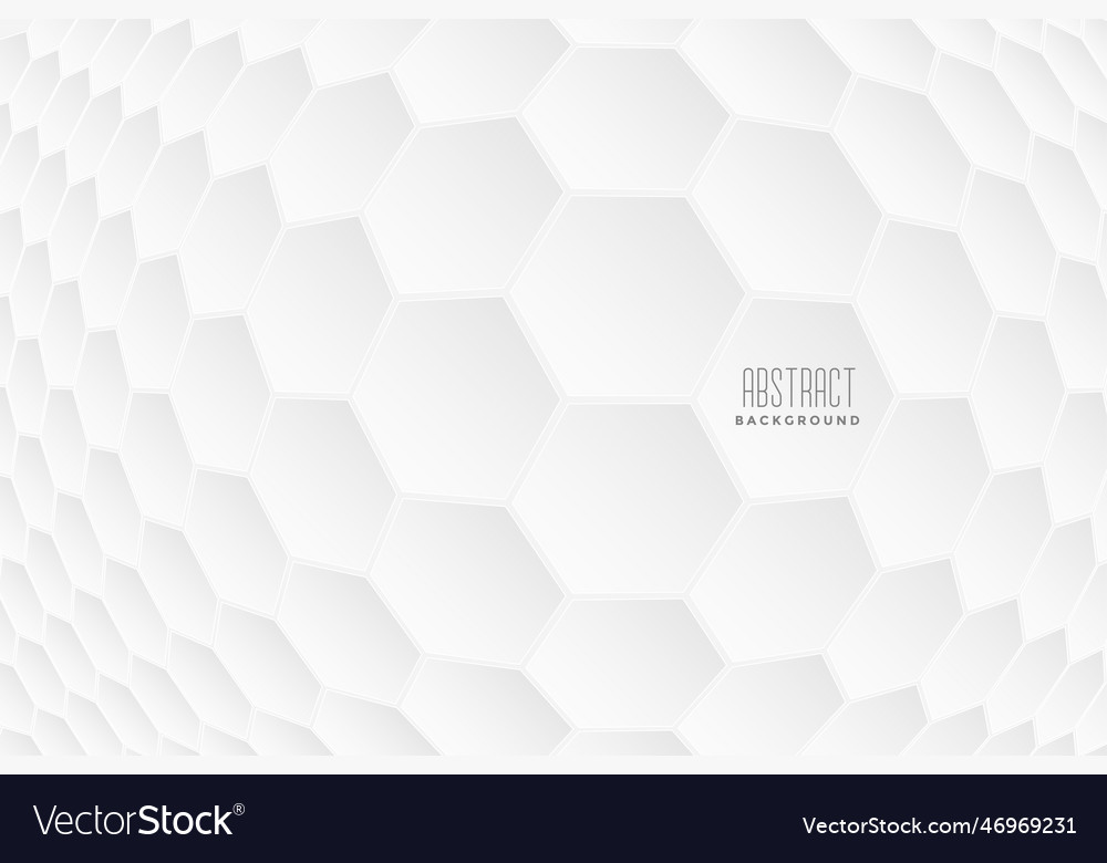 Abstract hexagonal 3d shapes white background