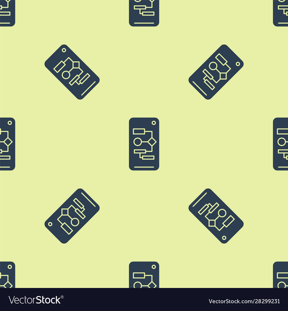 Blue algorithm icon isoliert nahtloses Muster