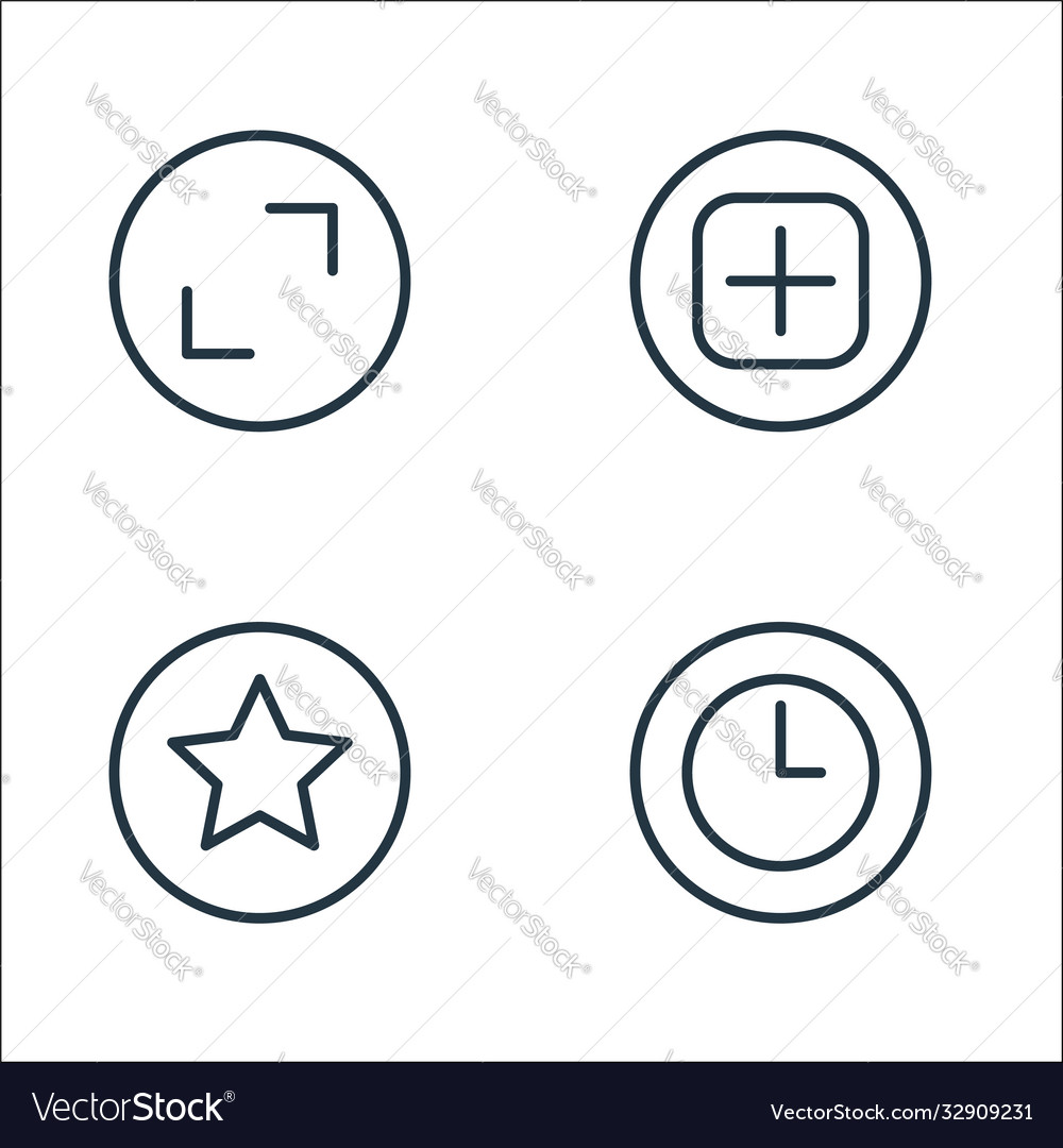 Camera line icons linear set quality vector image Camera line icons linear set quality