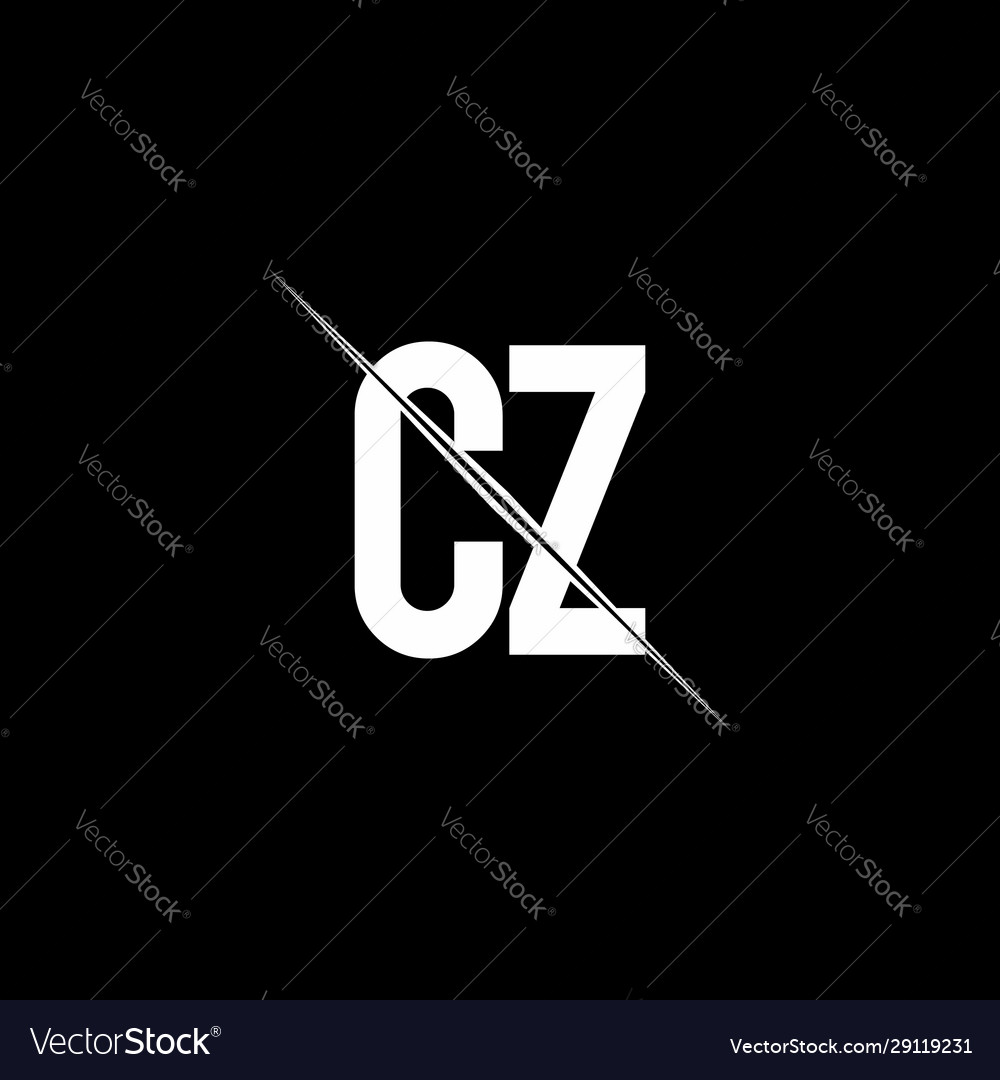 Cz logo monogram with slash style design template