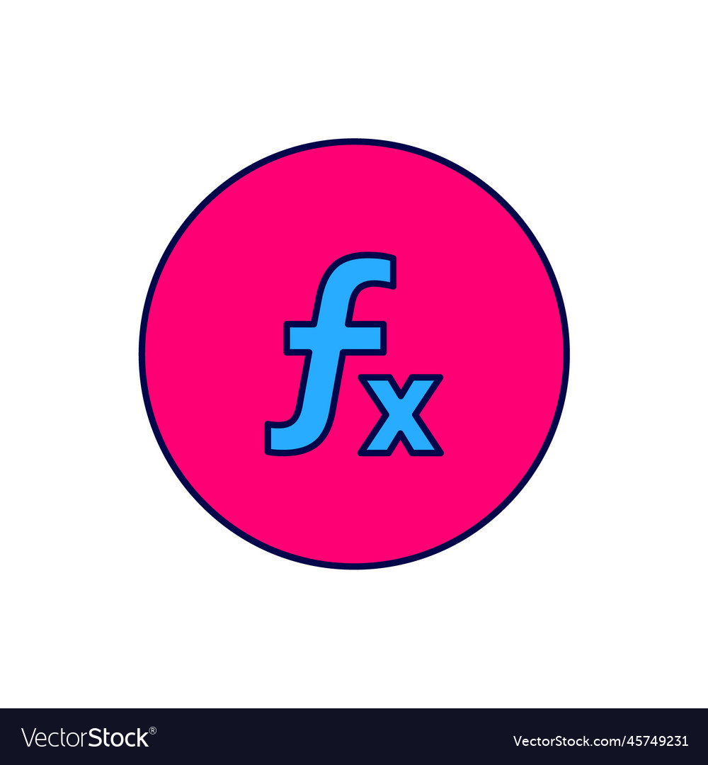 Filled outline function mathematical symbol icon Vector Image Filled outline function mathematical symbol icon