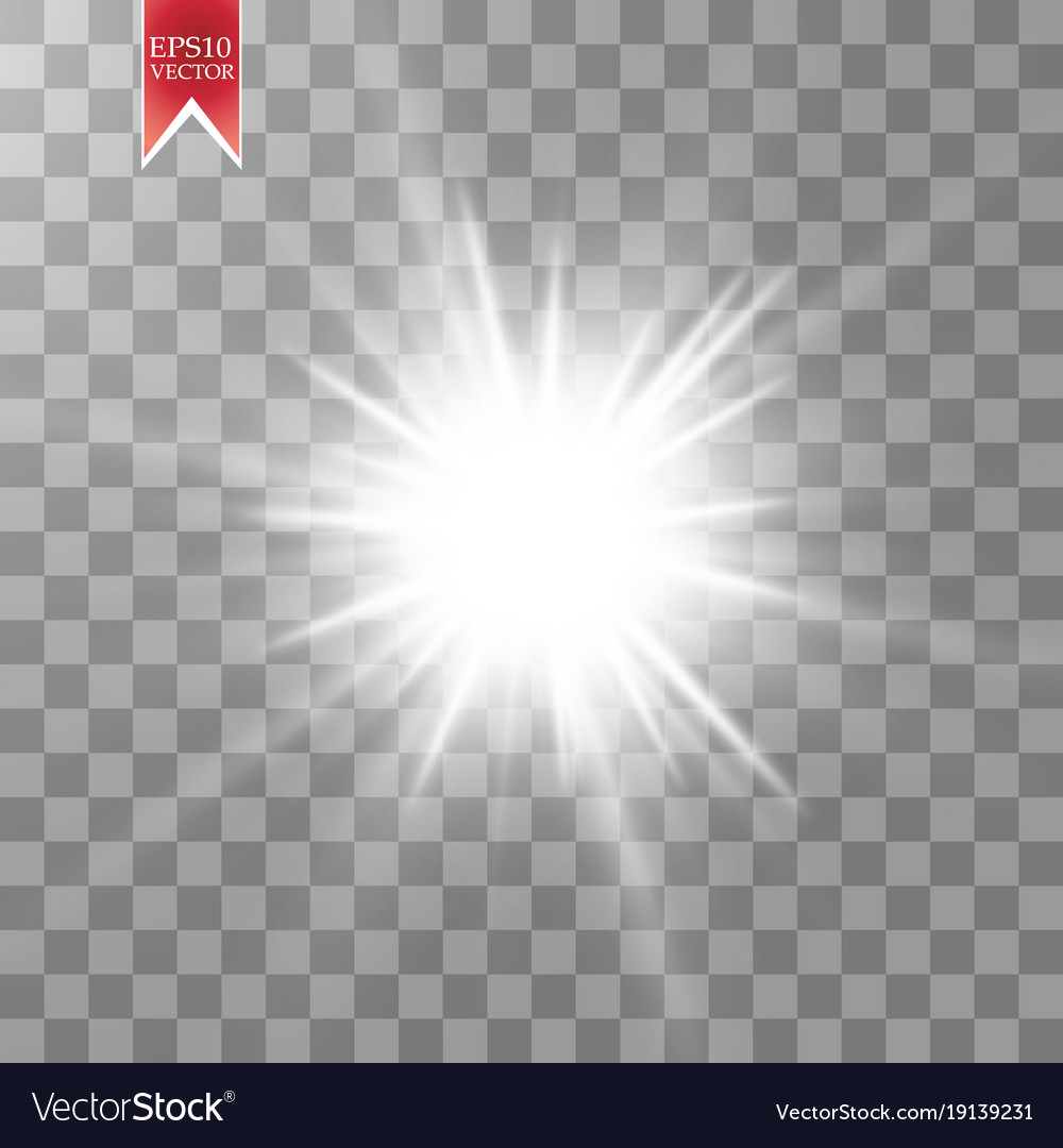 Glow light effect starburst with sparkles