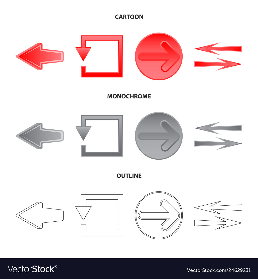 Isolated object of element and arrow sign vector image Isolated object of element and arrow sign