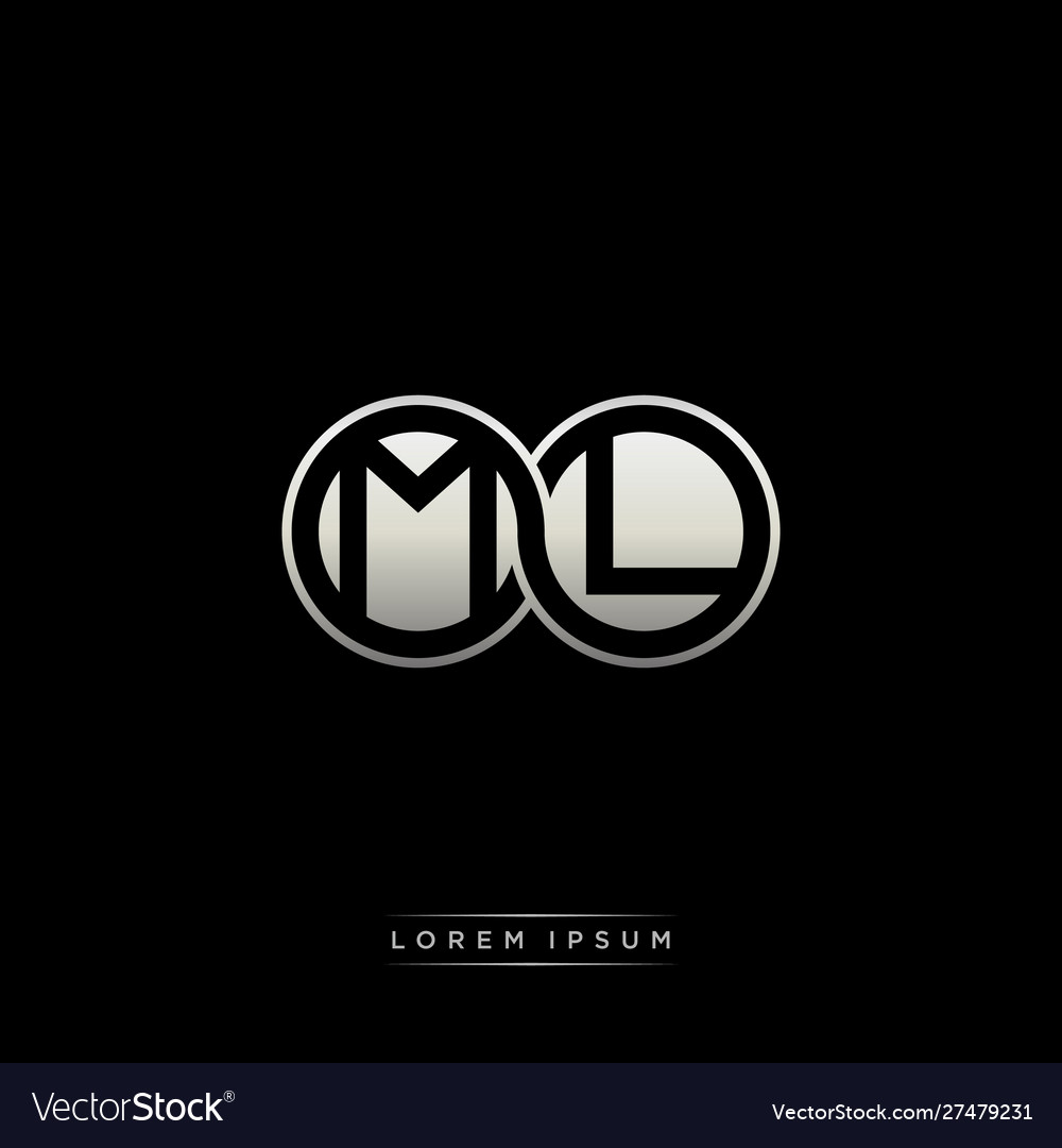 Ml initial letter linked circle capital monogram