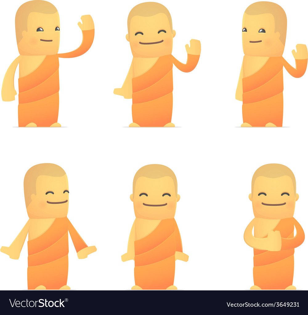 Monk Character Poses Set