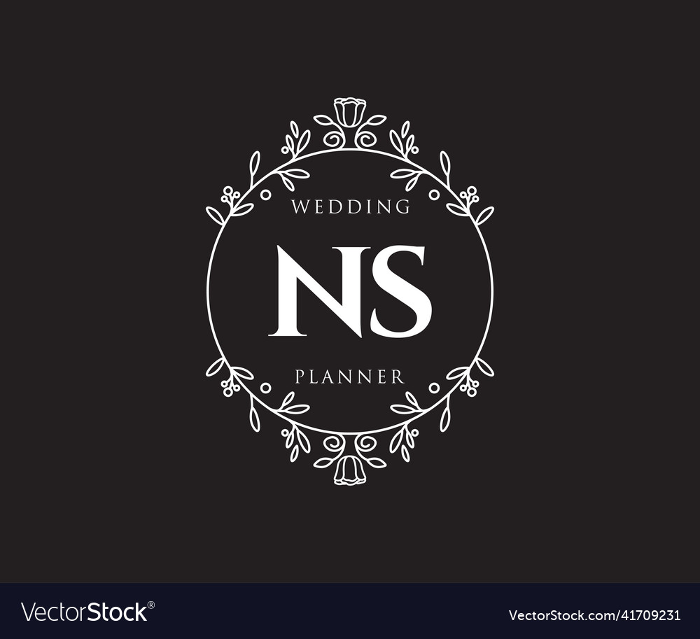 Ns initials letter wedding monogram logos