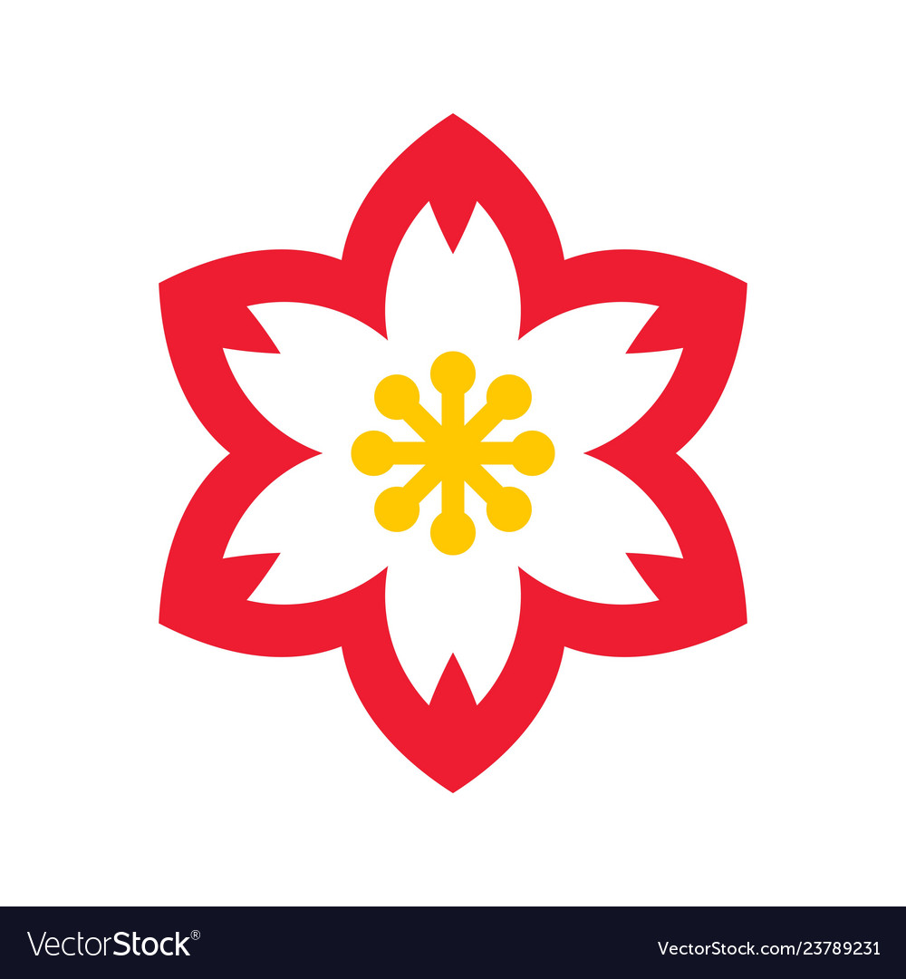 Plum blossom chinese lunar new year flat style