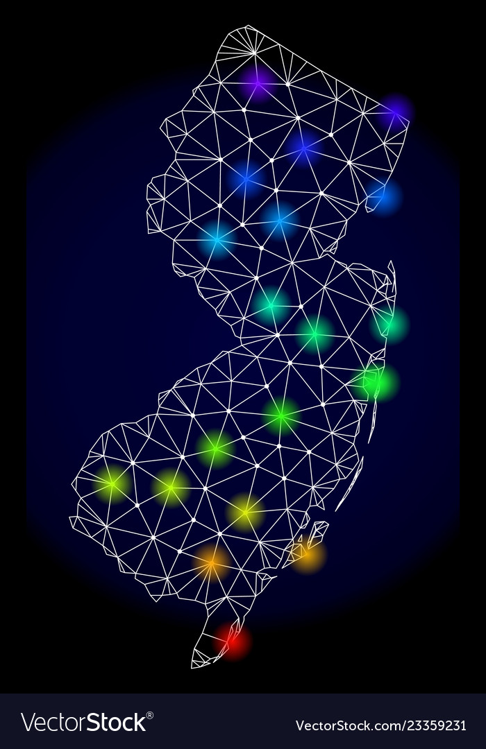 Polygonal 2d mesh map new jersey state