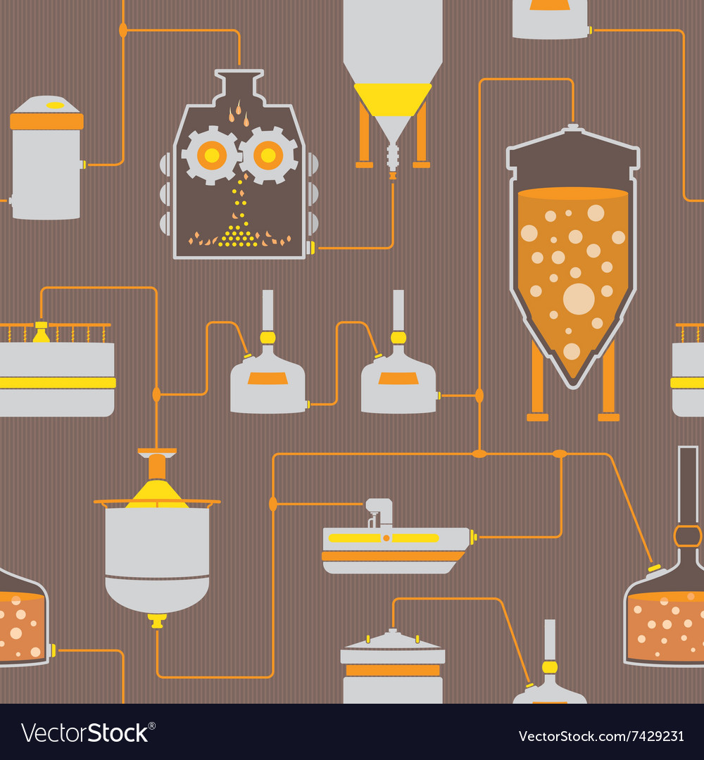 Seamless background with beer brewing process